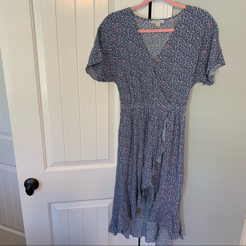 JCREW floral pattern dress- blue white pink - size XXS